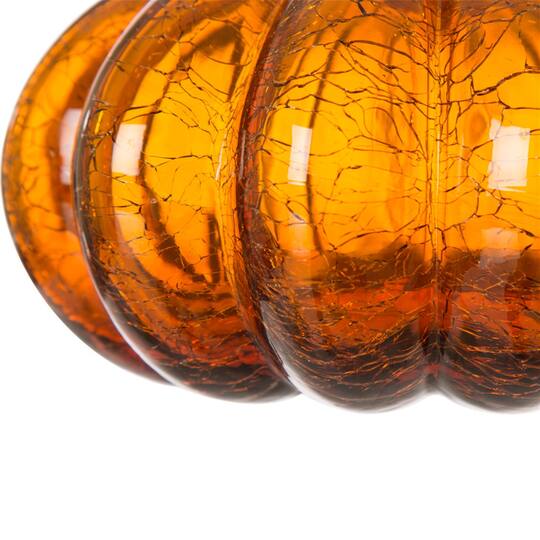 Glitzhome® Crackle Glass Pumpkin, Amber